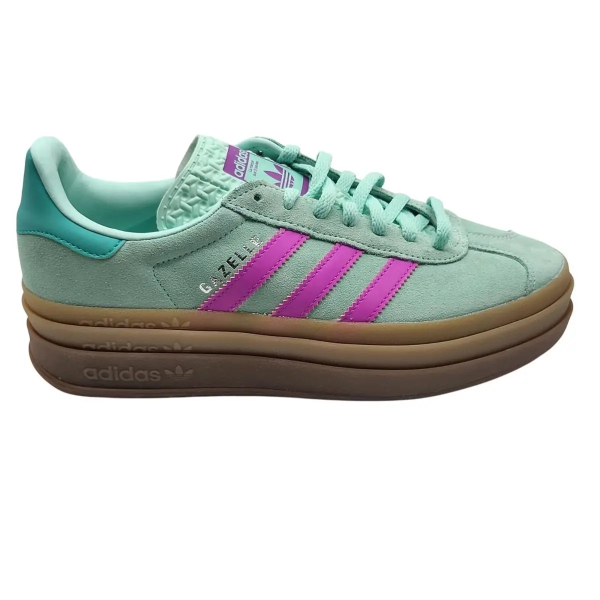 Adidas Gazelle Bold Mint Pink Gum Women`s Size 6 Platform Sneakers Nwob