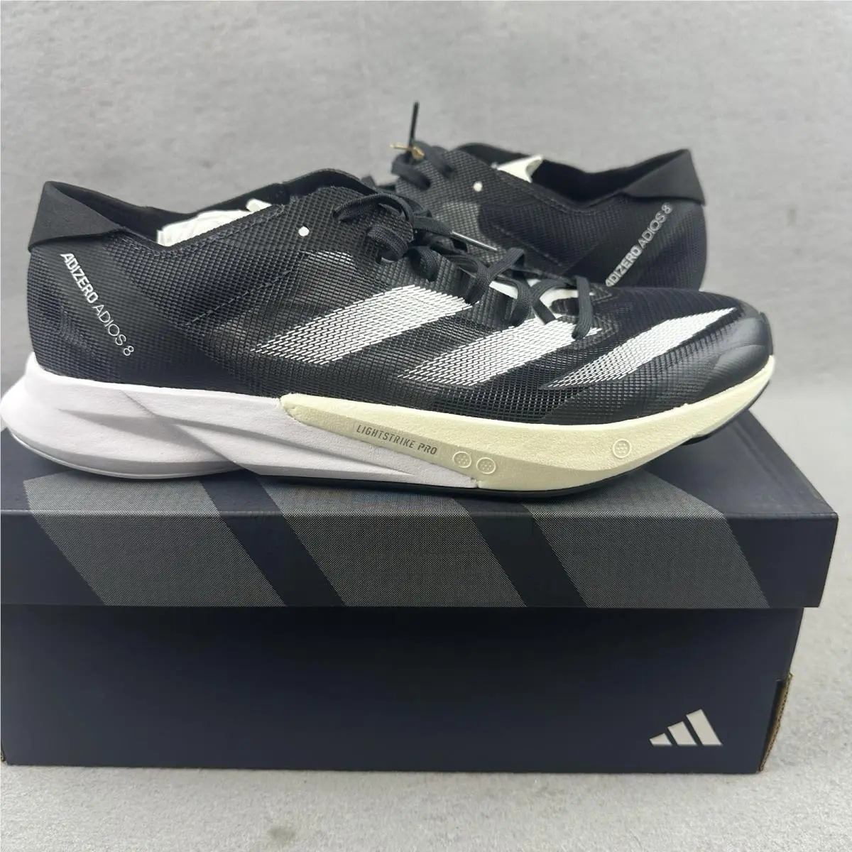 Adidas Adizero Adios 8M Low Running Shoes Black Mens 8.5 ID6902