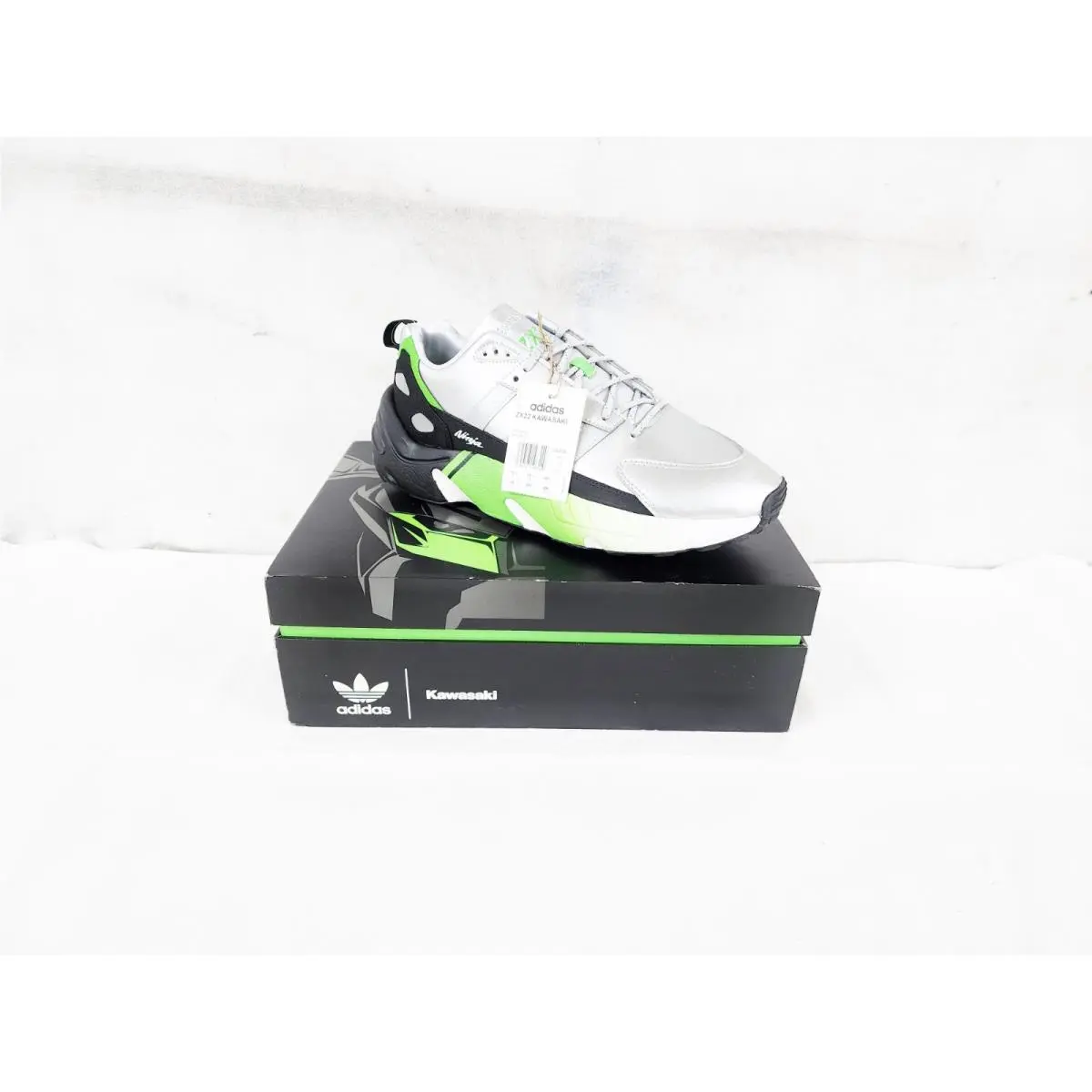 Adidas Kawasaki Ninja ZX22 Shoes US 12 UK 11 1/2 Green Black Silver White GW2125