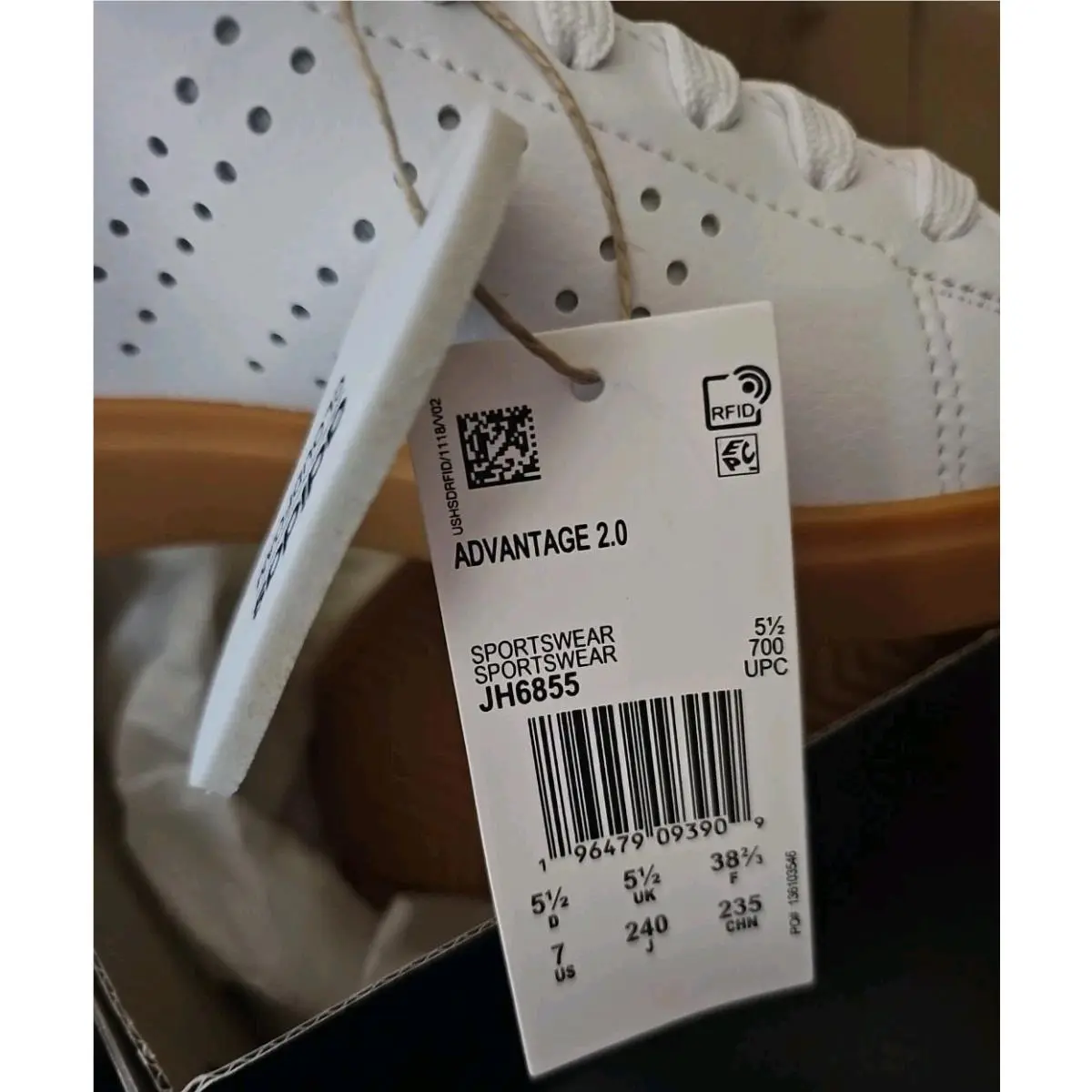 Adidas shoes - adidas Advantage - Advantage - White (UPC: 196479093909) 6