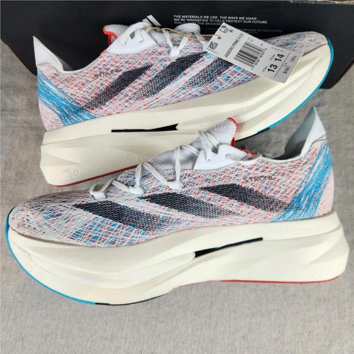 Adidas shoes - adidas Adizero Prime X - Adizero Prime - HP9709 - White, Manufacturer: Cloud White/Core Black/Lucid Cyan 8