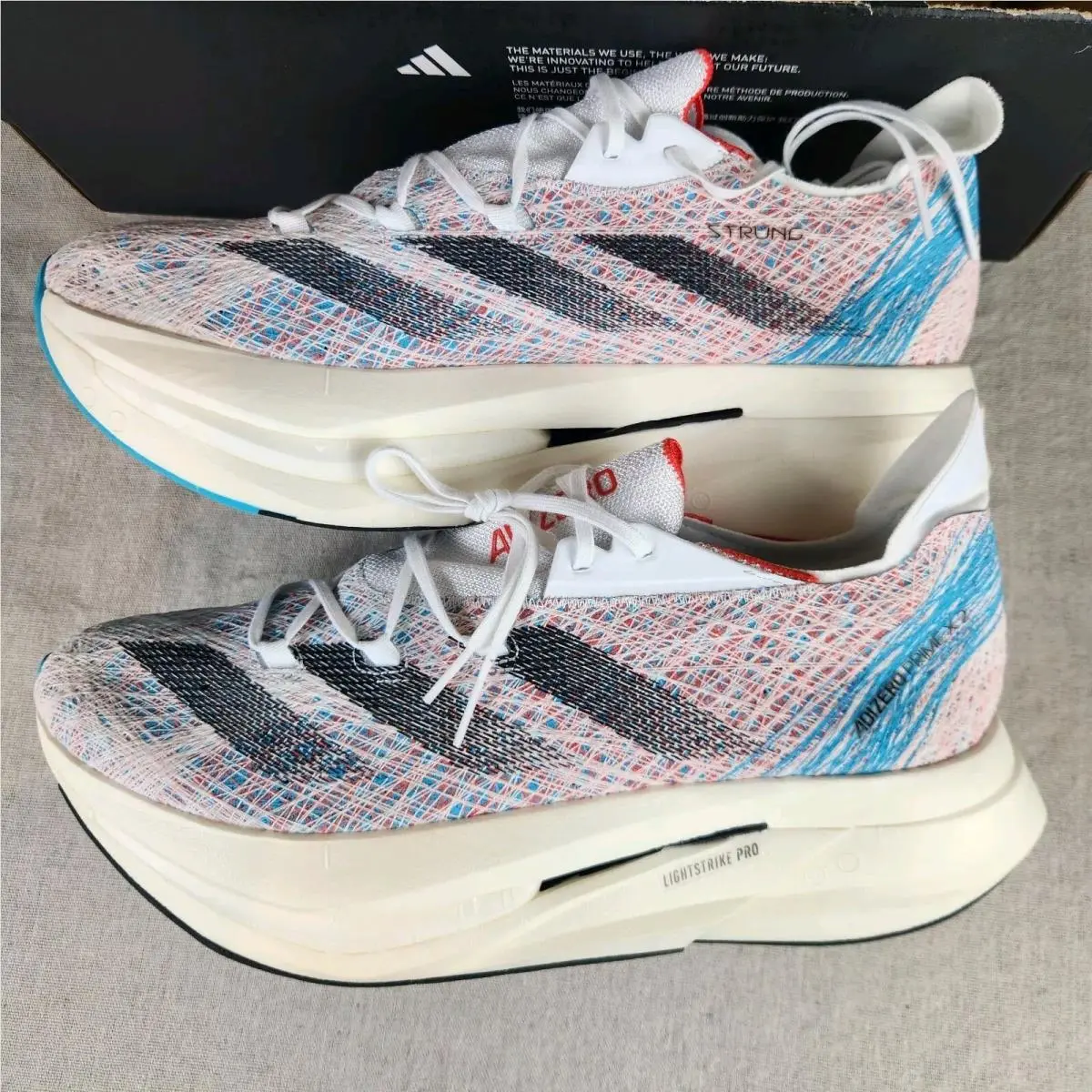 Adidas shoes - adidas Adizero Prime X - Adizero Prime - HP9709 - White, Manufacturer: Cloud White/Core Black/Lucid Cyan 9