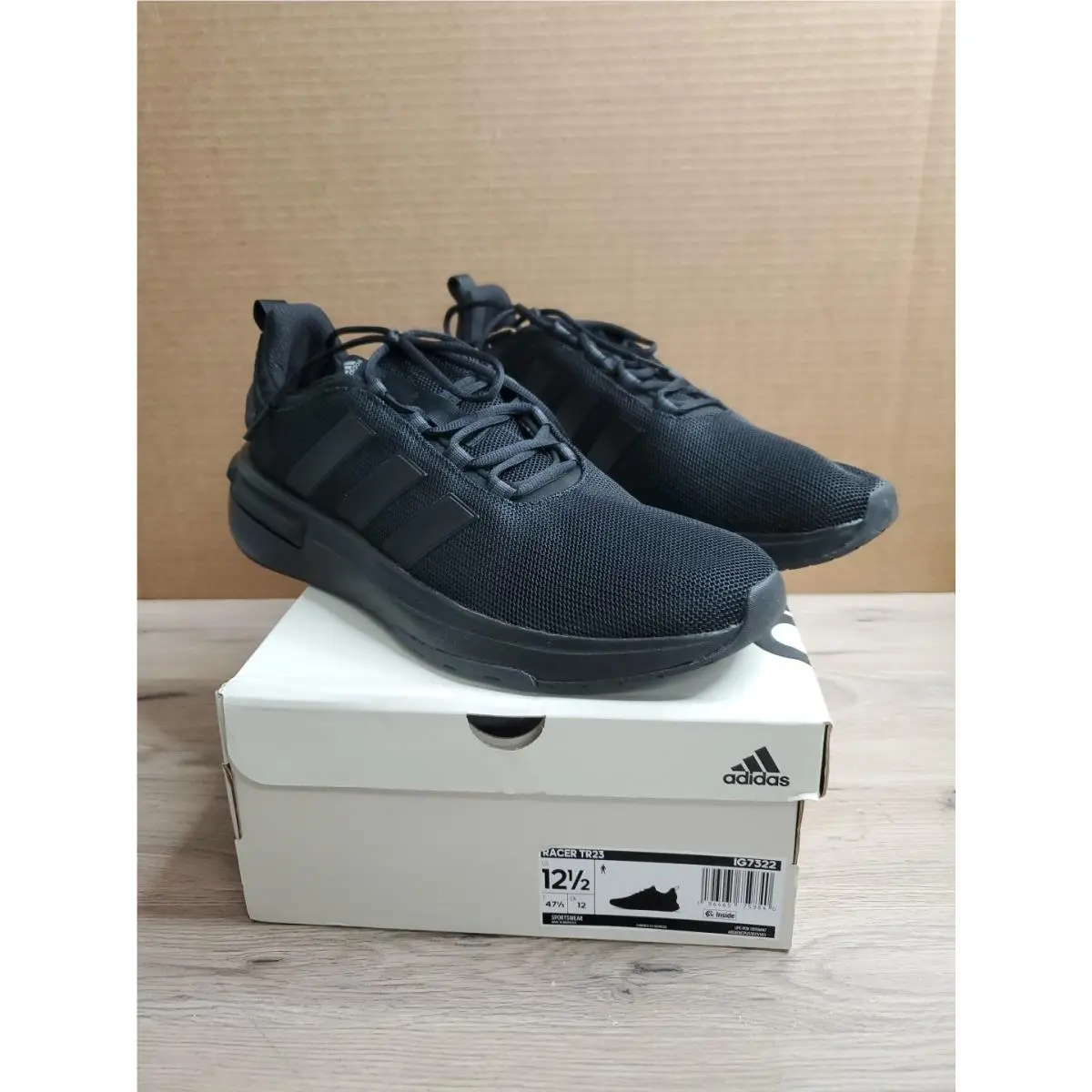 Adidas Mens Racer Tr23 Triple Black Athletic Running Shoes