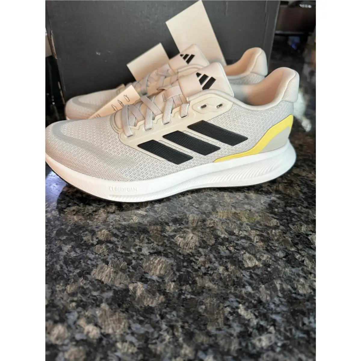 Adidas Run Falcon 5 Grey / Black / White JR3090 Women`s Size 6.5 Shoes Sneakers
