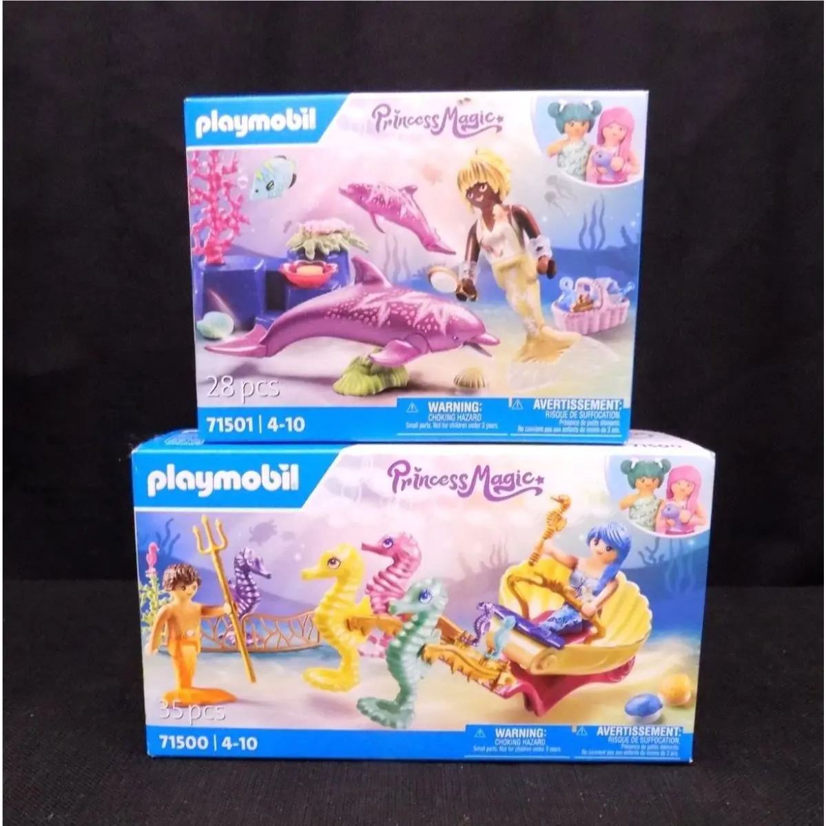 Playmobil Princess Magic Mermaids Dolphin Seahorse Carriage 71500 71501