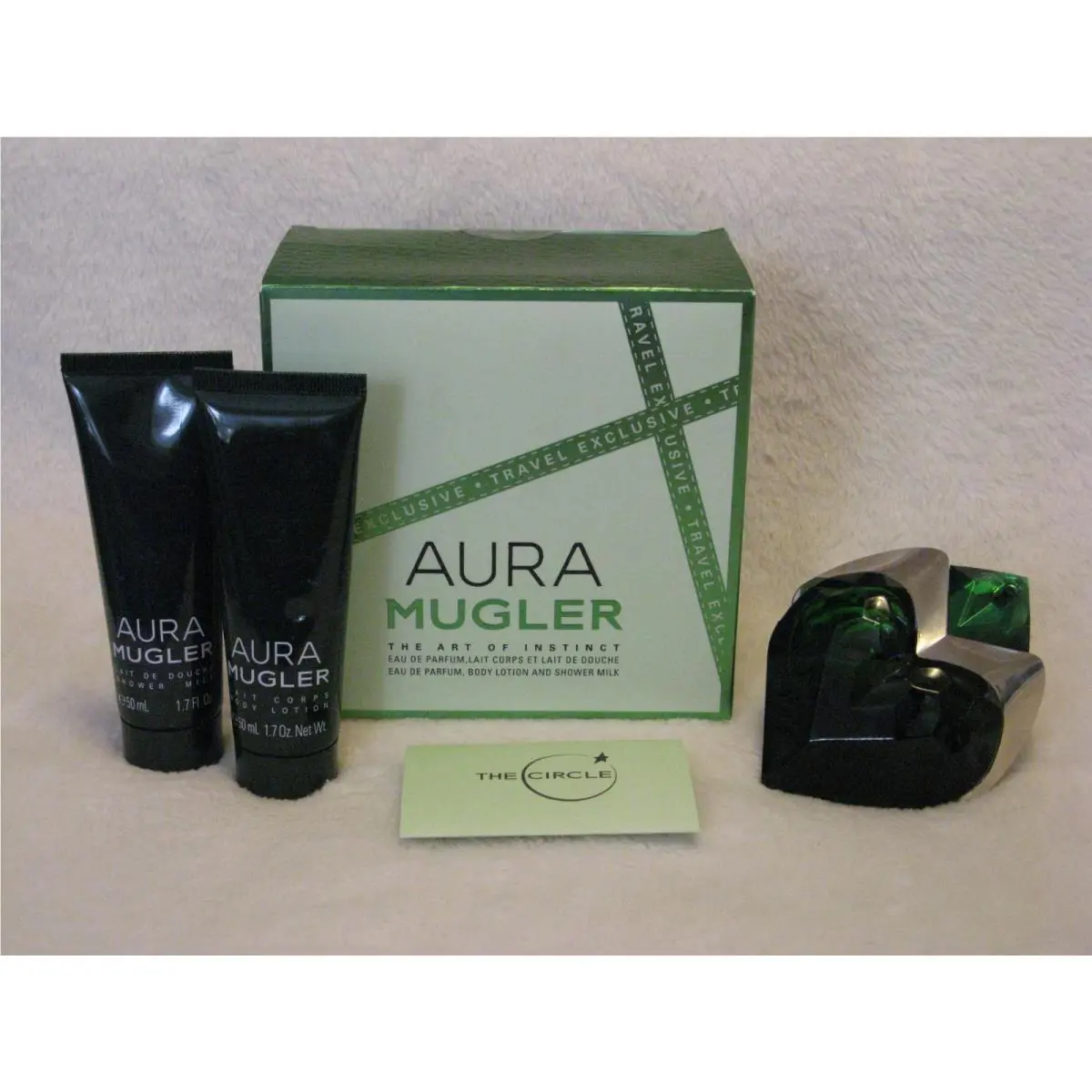 Aura  by Thierry  Set 1.7oz Edp Perfume Lotion Shower Milk by Mugler
