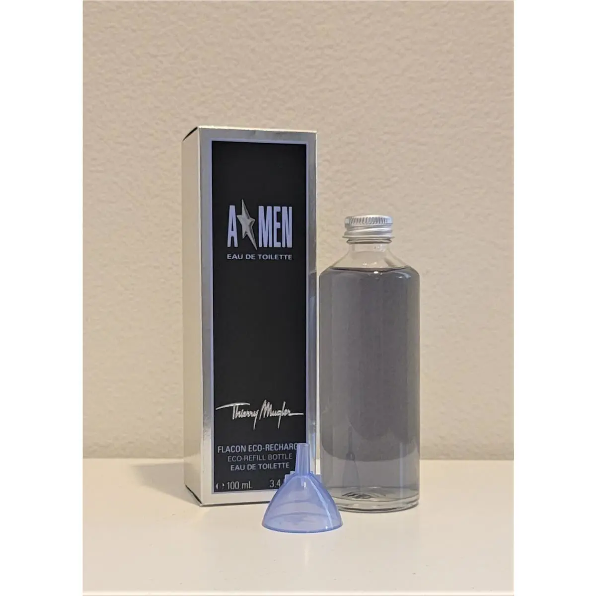 Recharge Angel A Men Thierry  Flacon Eco Refill Bottle 3.4 oz 100ml Men by Mugler
