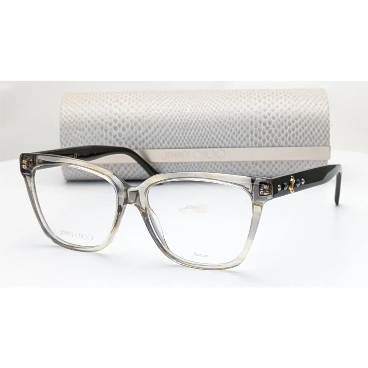 Jimmy Choo JC335 YQ3 Green Striped Beige Rectangle Womens Eyeglasses