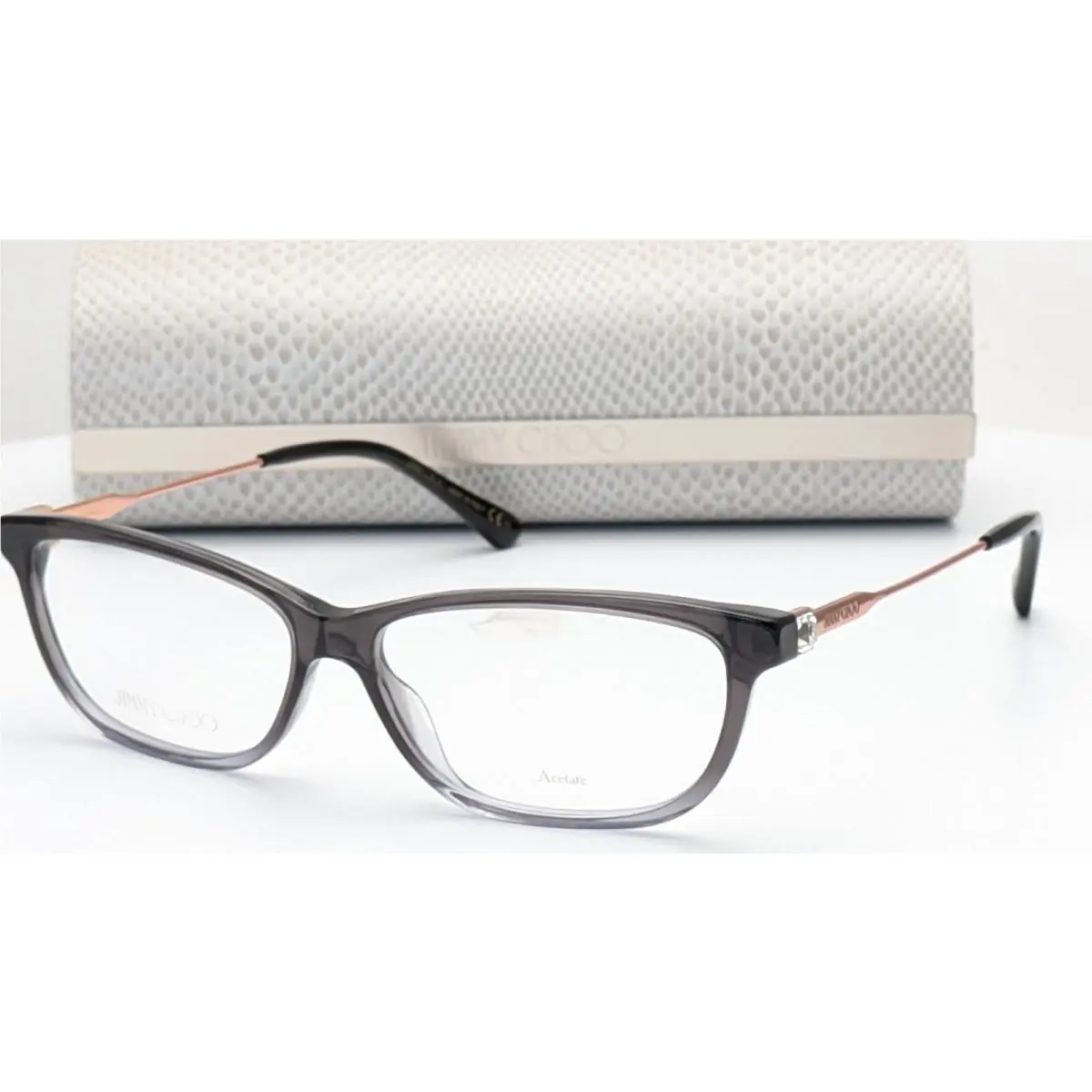 Jimmy Choo JC342 Pid Shaded Blue Grey Rectangle Womens Eyeglasses 54mm