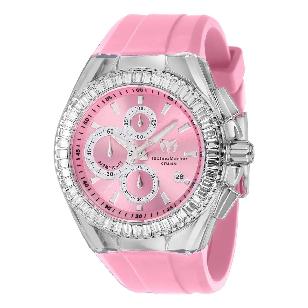 Technomarine Unisex TM-121151 Cruise Glitz 45mm Steel Case with Pink Dial/strap - Dial: Pink, Band: Pink
