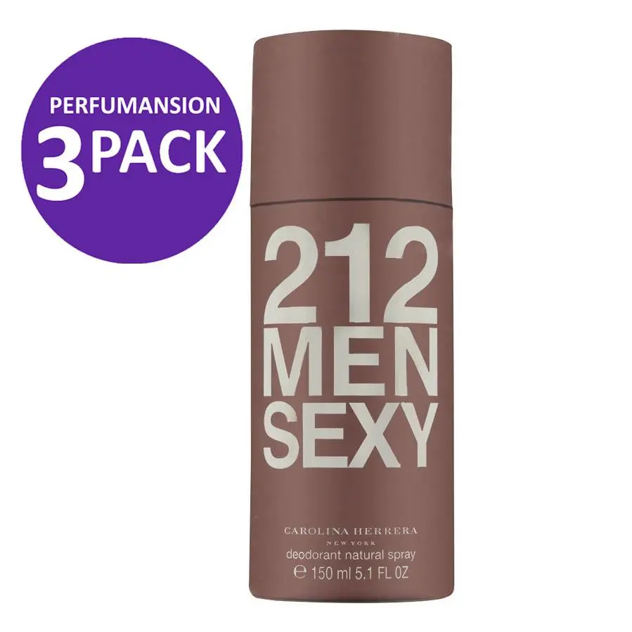 212 Carolina Herrera Sexy 5.1 oz Deodorant Spray 3 Pack