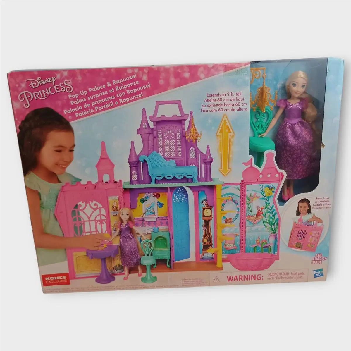 Disney Princess Rapunzel Pop Up Palace Castle Playset Dollhouse Toy Set Doll