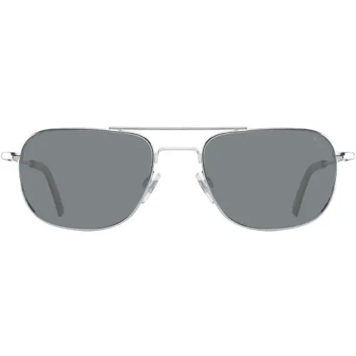 AO American Optical Checkmate Sunglasses - Frame: Gold, Matte Black, Silver, Lens: Gold/Brown, Silver/Grey, Black/Green, & Lens: Silver Grey