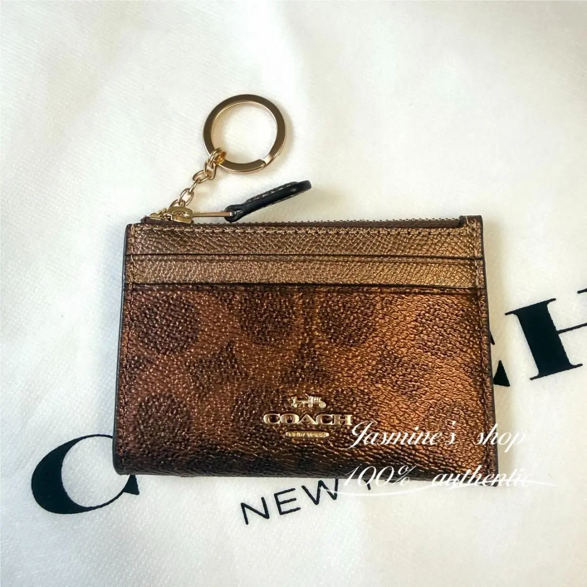 Coach Mini Skinny Id Case In Signature Canvas CCS50