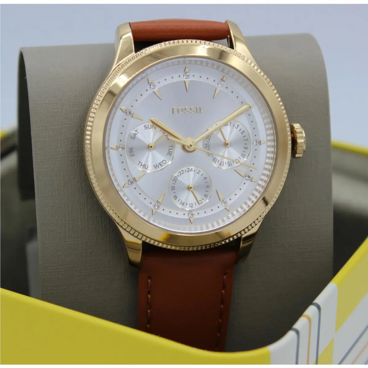 Fossil Brynn Multifunction Crystals Gold Brown Women BQW8022 Watch