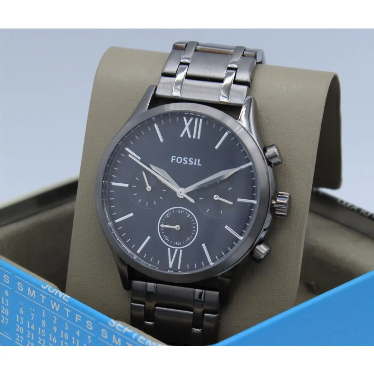 Fossil Fenmore Midsize Chronograph Blue Grey BQ2401 Men`s Watch