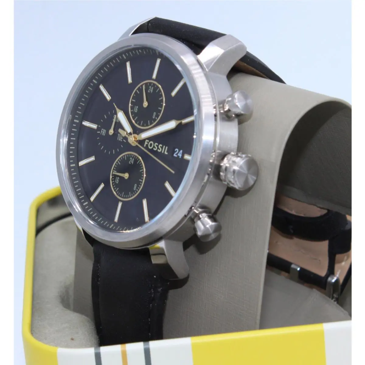 Rhett Blue Rhett Chronograph Silver Navy Blue Black Men`s BQ2933 Watch by Fossil ...