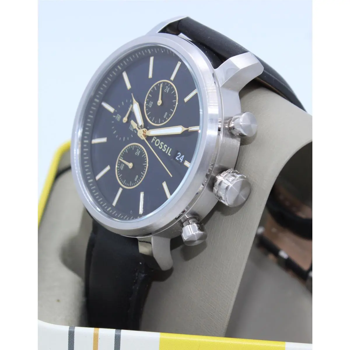 Rhett Blue Rhett Chronograph Silver Navy Blue Black Men`s BQ2933 Watch by Fossil ...