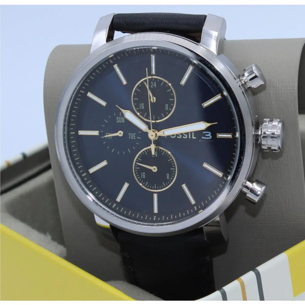 Rhett Blue Rhett Chronograph Silver Navy Blue Black Men`s BQ2933 Watch by Fossil ...