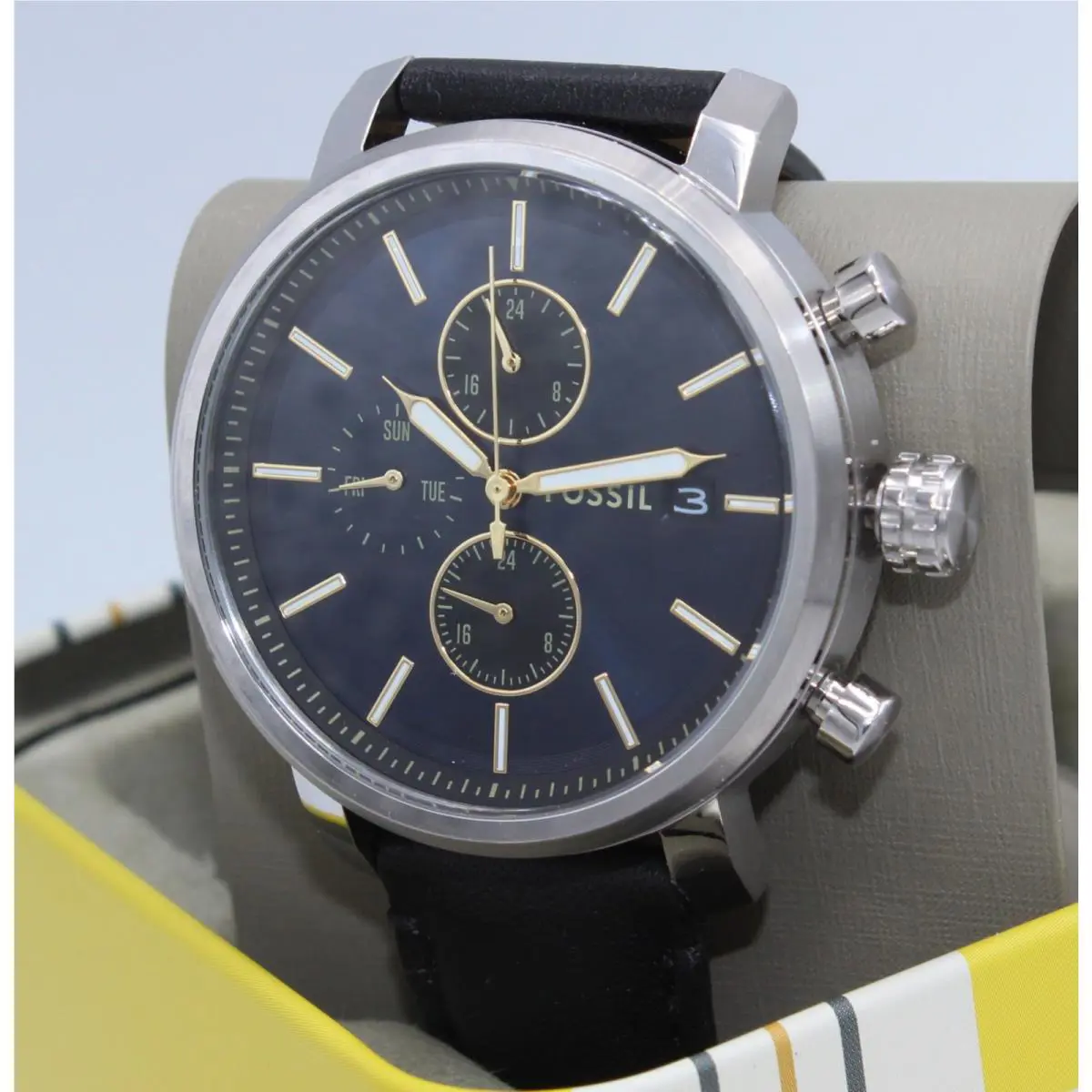 Rhett Blue Rhett Chronograph Silver Navy Blue Black Men`s BQ2933 Watch by Fossil ...