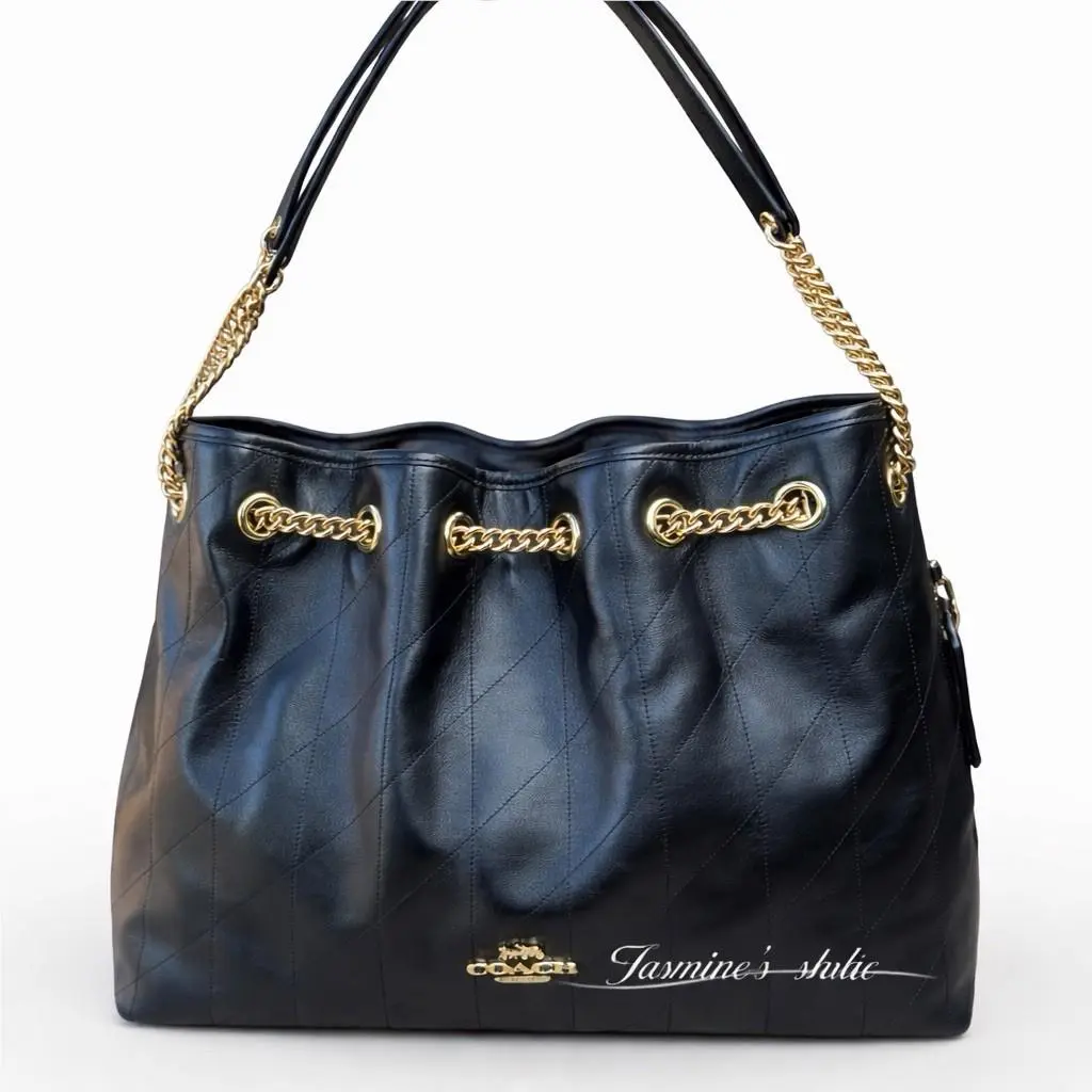 Coach CDR00 Evelyn Shoulder Bag with Quilting In Leather/gold/pistachio