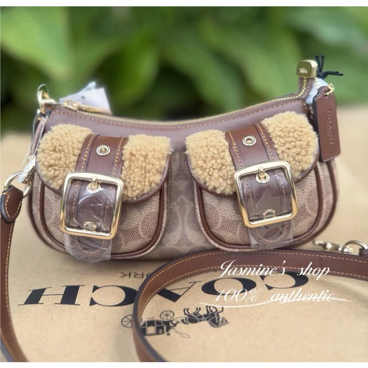 Coach CCZ24 Ashton Bag with Signature Canvas Tan/vintage Brown