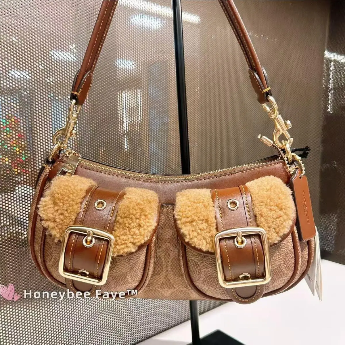 Coach CCZ24 Ashton Bag with Signature Canvas Tan/vintage Brown