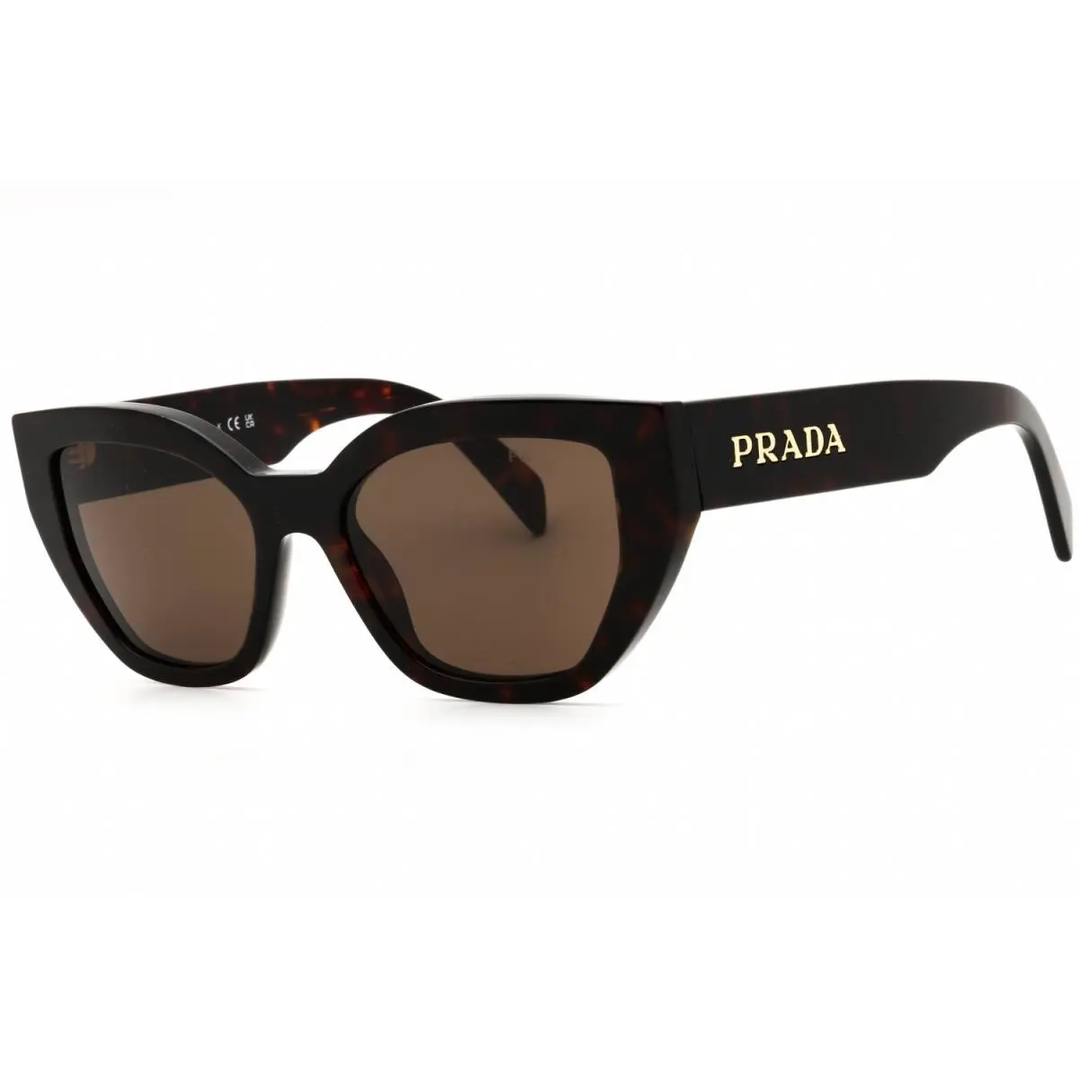 Prada PR A09S 16N5Y1 Sunglasses Tortoise Frame Dark Brown Lenses 53mm