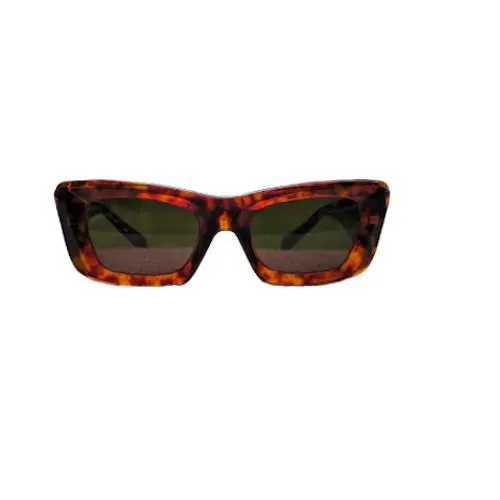 Prada Reddish Brown Cat Eye Square Sunglasses Retail