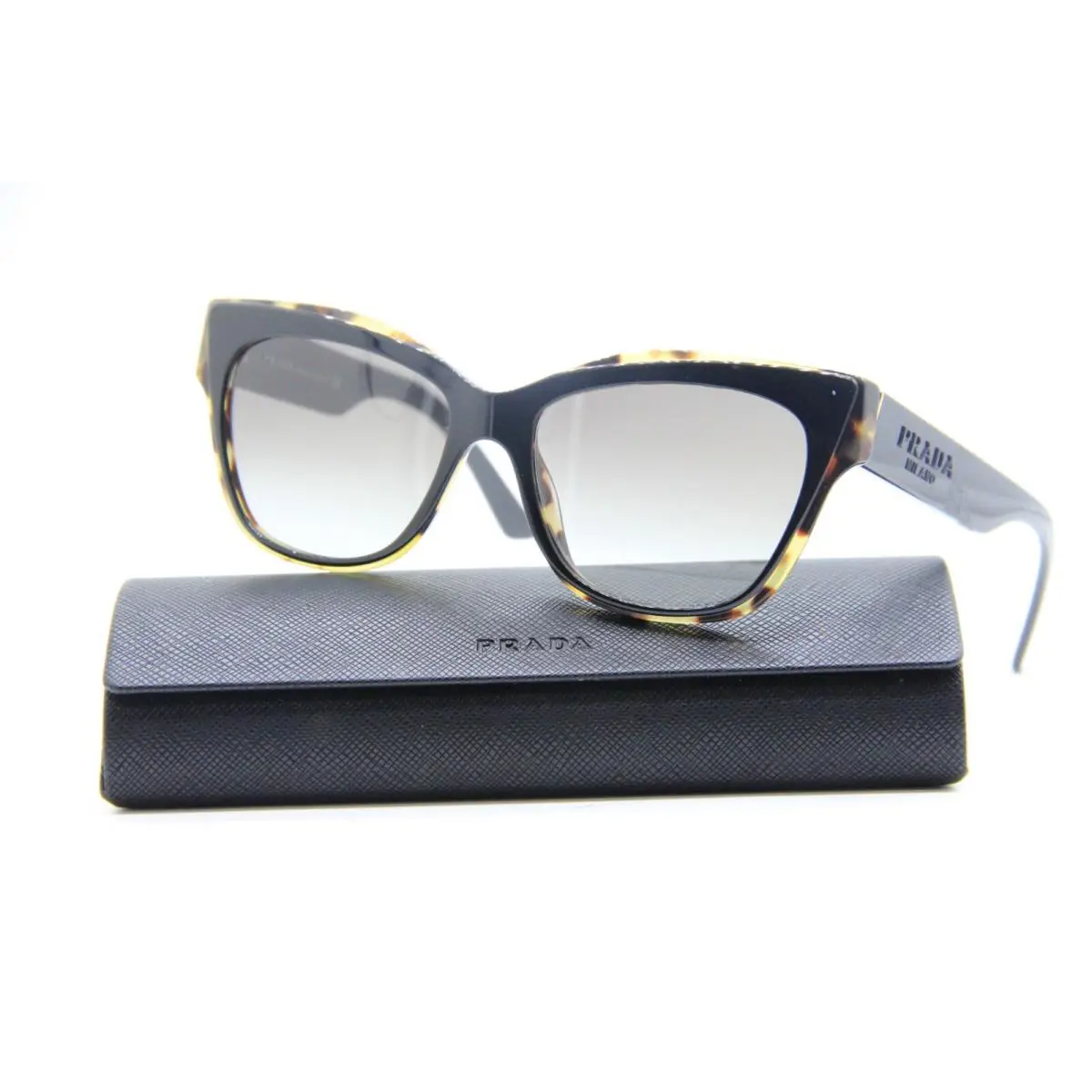 Prada Spr 23X 389-0A7 Black Havana Gren Sunglasses W/case 53-16