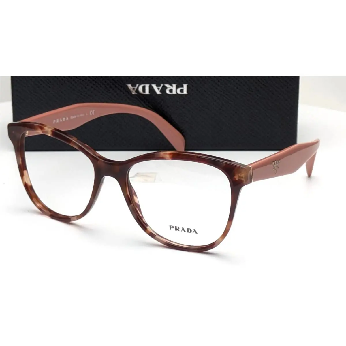 Prada Vpr 12T UE0-1O1 Brown Tortoise/pink Cat Eye Womens Eyeglasses 53mm