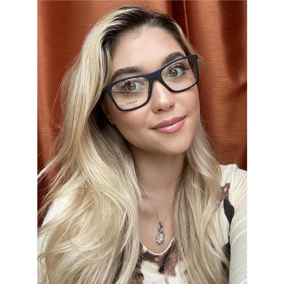 Prada Vpr 50S HBU-1O1 53mm Men`s Women`s Brown Eyeglasses Frame