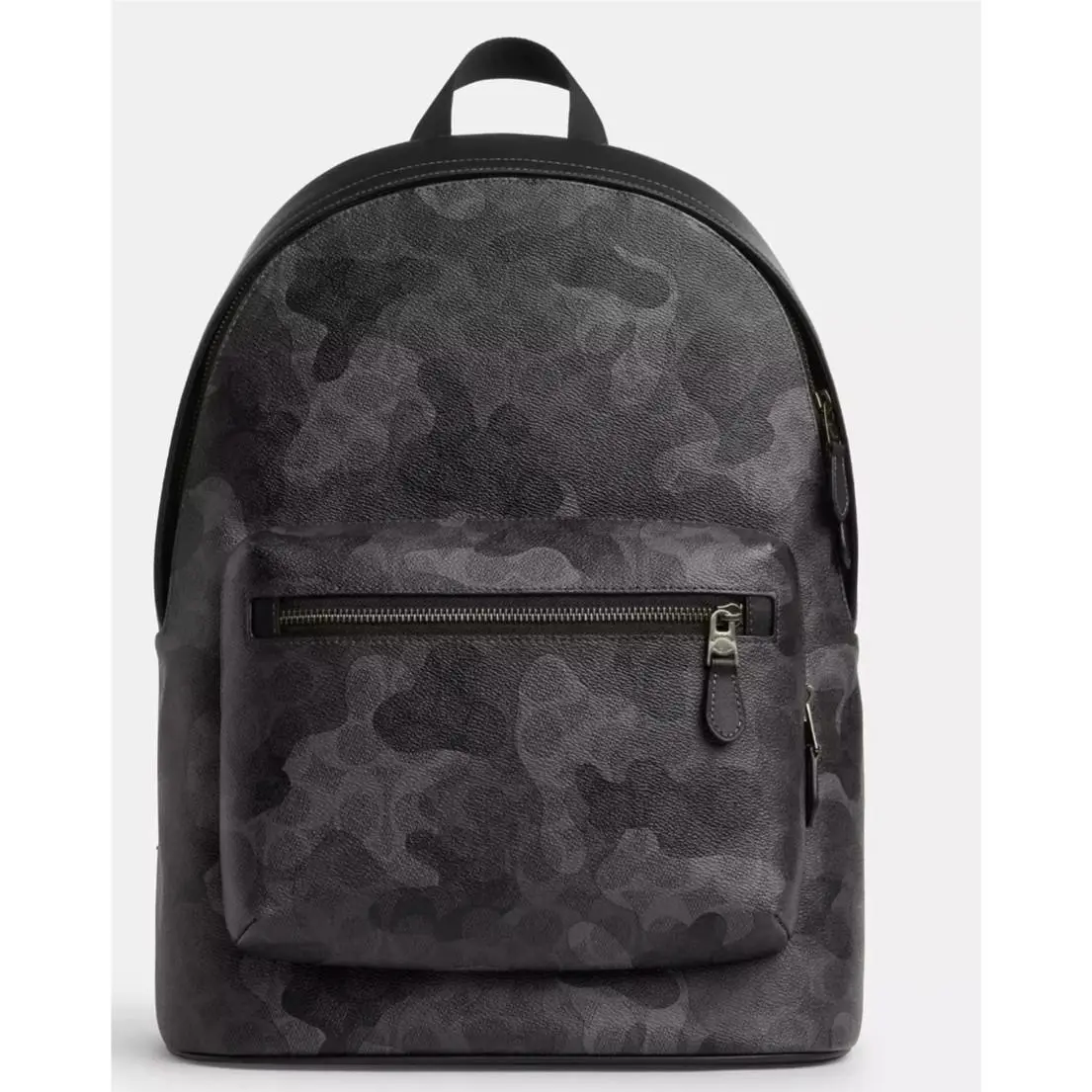 Coach Men`s Grey Multi Camo P Signature Canvas Leather Laptop Backpack CW311
