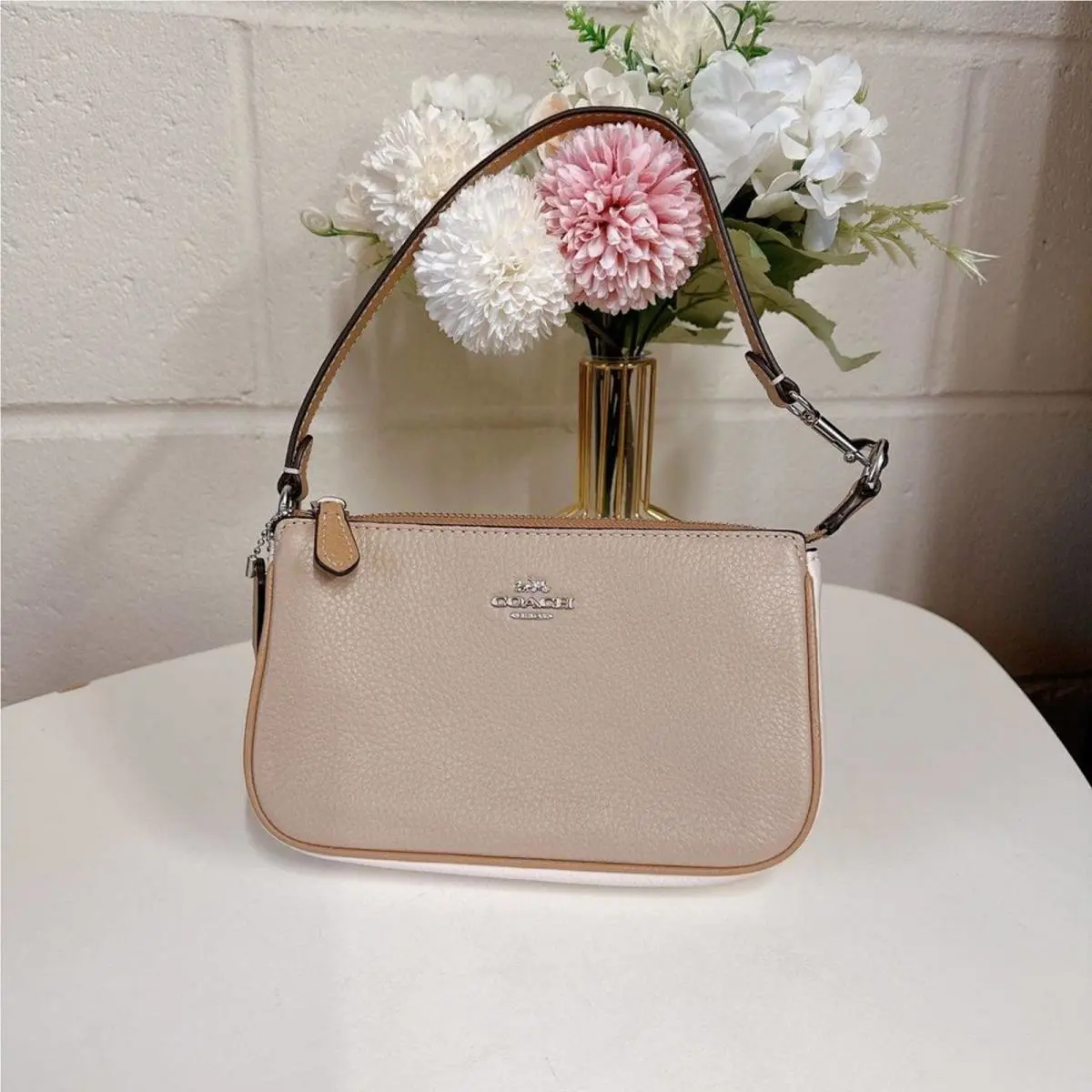 Coach CI427 Nolita 19 In Colorblock in Sandy Beige Multi