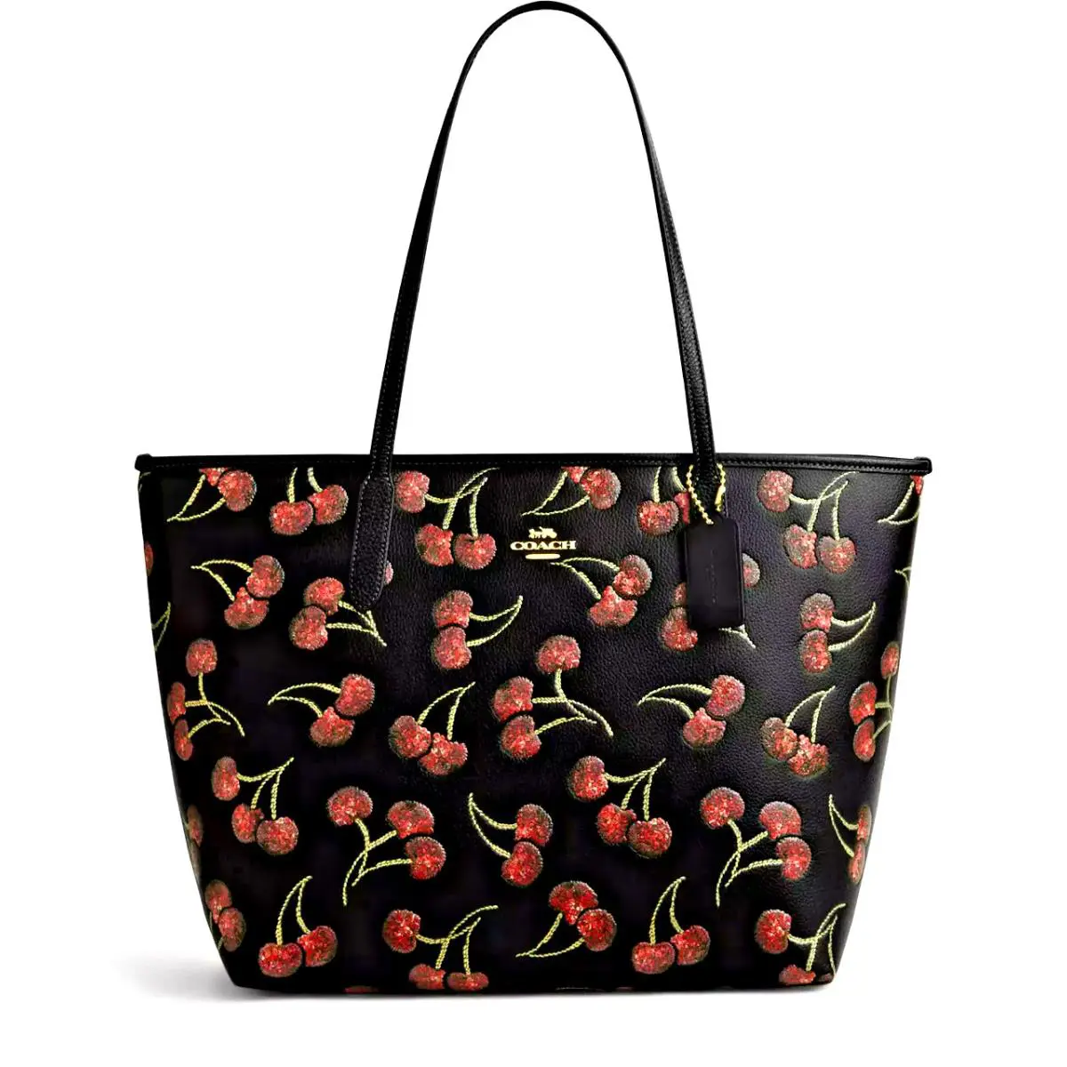 Coach City Tote Bag Sparkling Cherries Cherry Print CCZ18