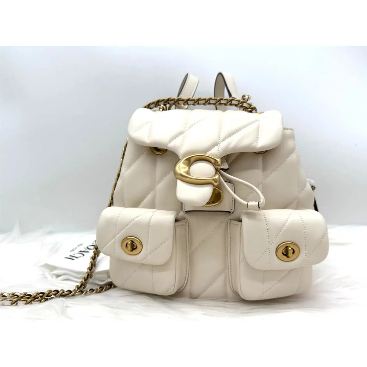 Coach Women’s Tabby Quilted Leather Backpack Women s Tabby Quilted Leather Backpack In Chalk/ Brass