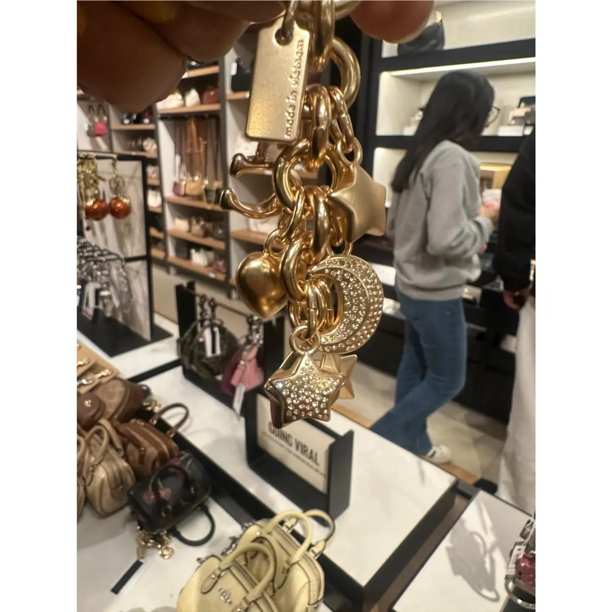 Coach Star Moon Cluster Bag Charm CDB59 Keychain Charm Only No Bag Gold