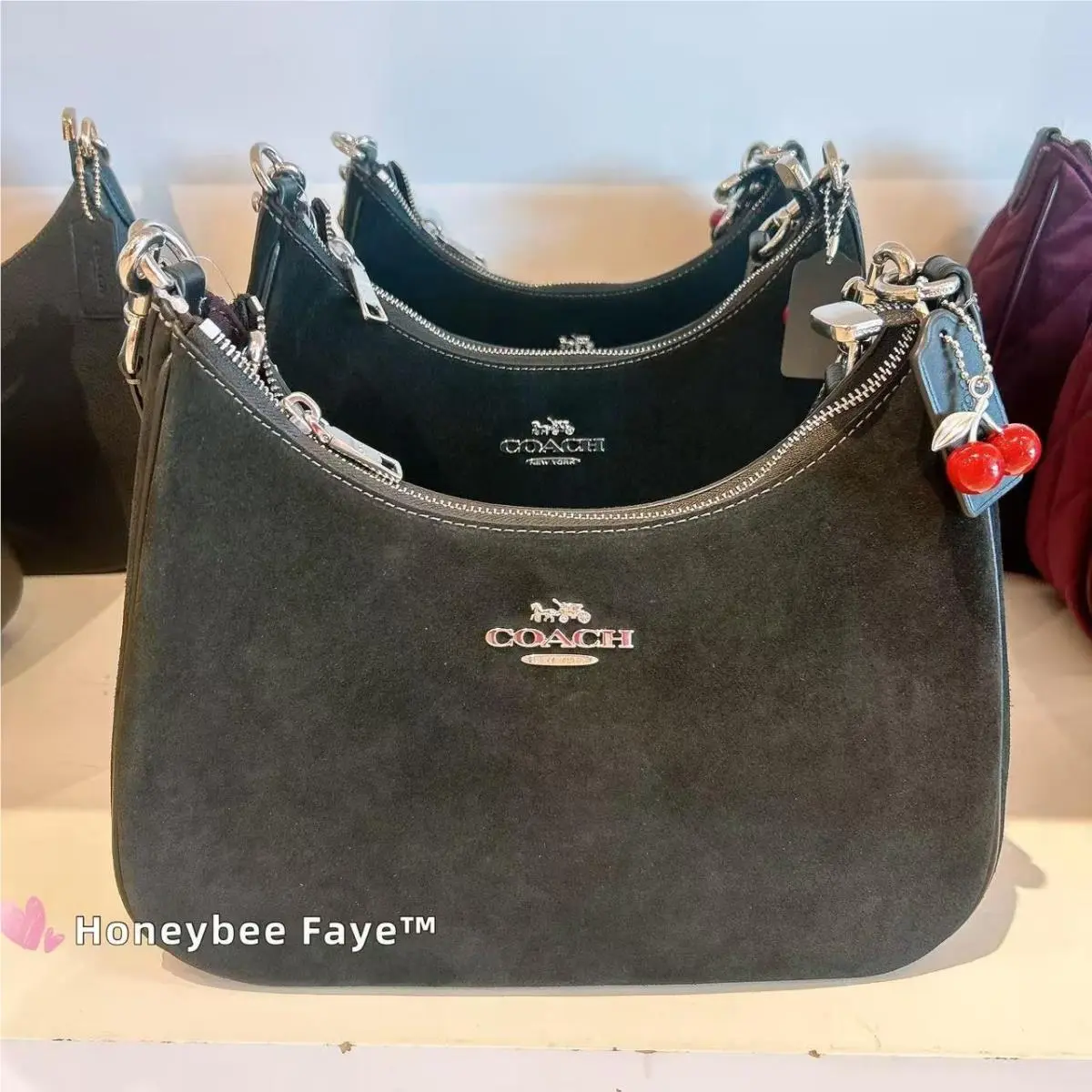 Coach Teri Hobo Bag with Cherry Charm CCZ88