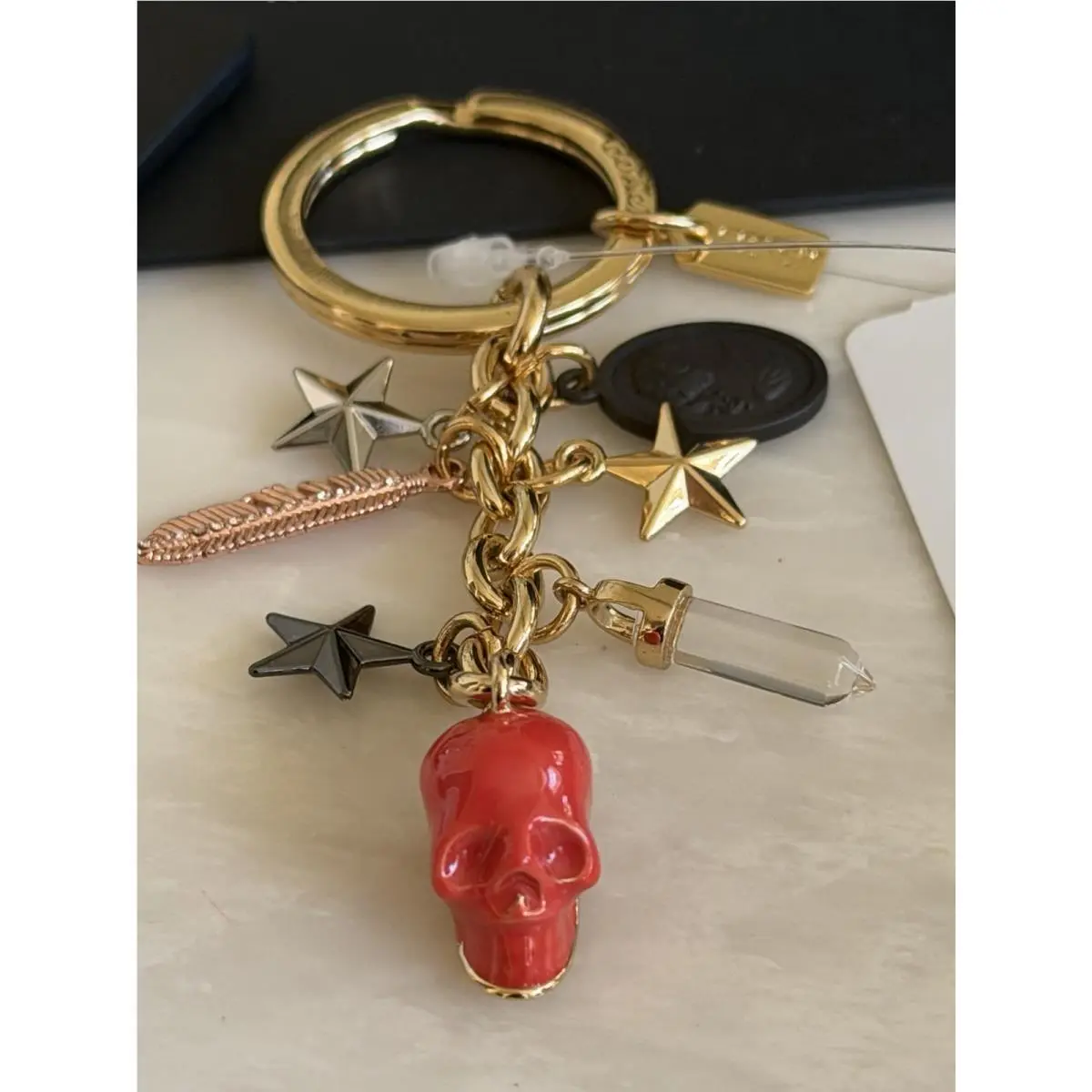 Coach Multicolor Mixed Skull Bag Charm Key Fob 63939