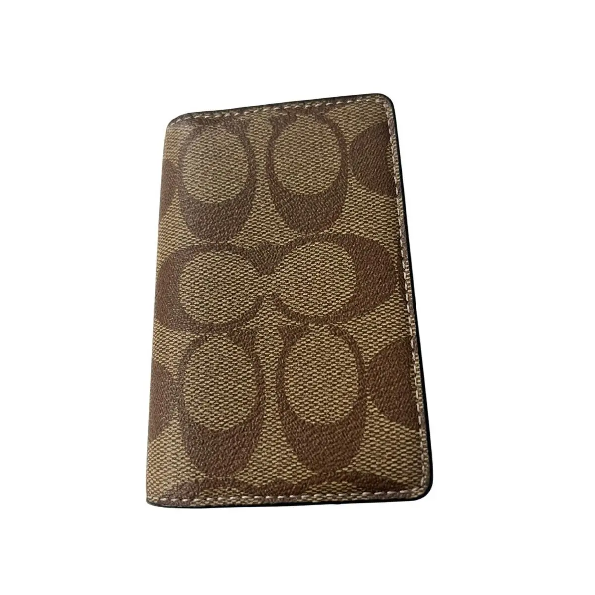 Coach Id Wallet In Signature Canvas Tan/black