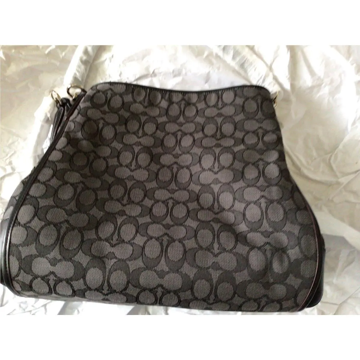 Newt Coach Signature F36424 Phoebe Smoke Black Shoulder Bag Ret. Tag 375.00