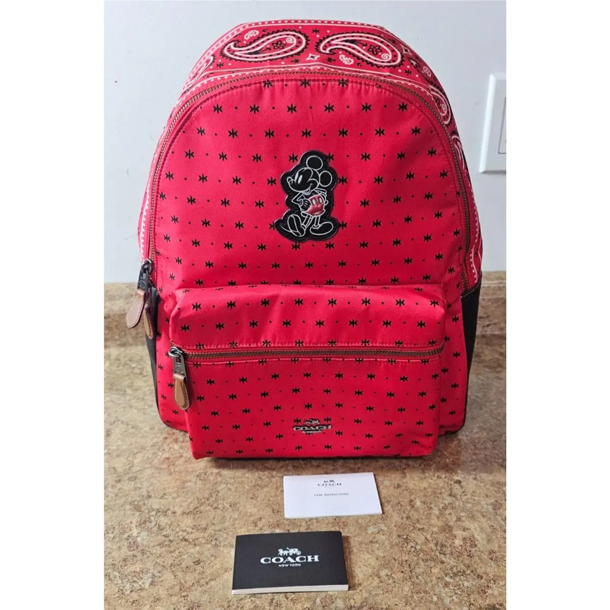 Coach X Disney F59358 Mickey Mouse Nylon Bandana Charlie Backpack w/ Tags