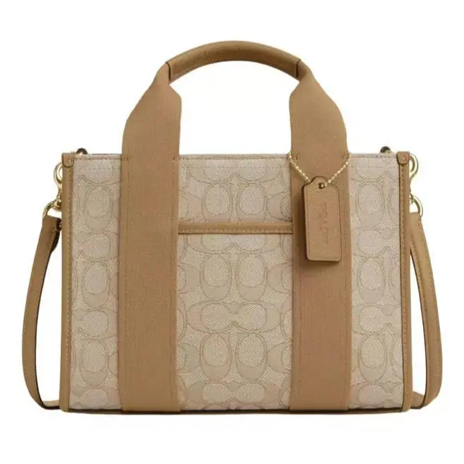 Coach Smith Tote Bag 24 Crossbody Canvas Leather Trim Dust Bag