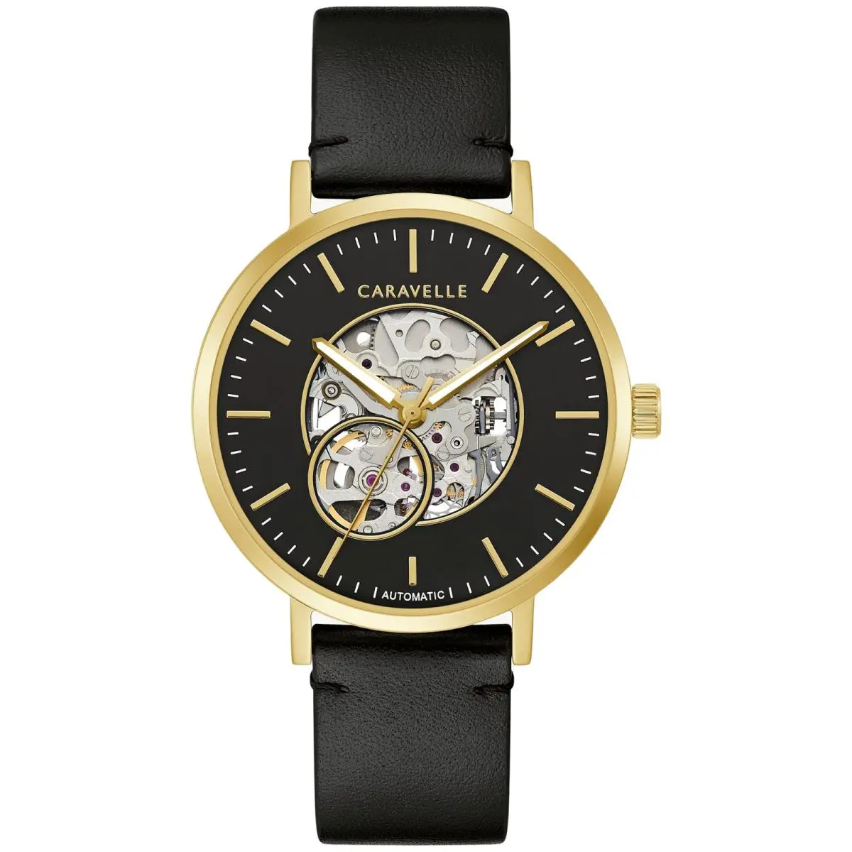 Caravelle Men`s Classic Black Dial Watch - 44A121