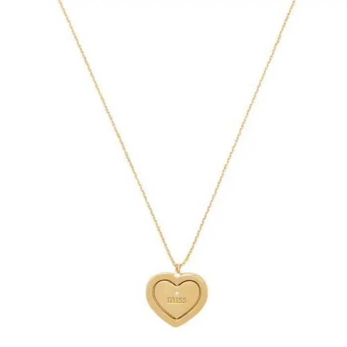 Kate Spade Necklace At Heart Miss to Mrs Pendant Gold Bridal Jewelry Bride to Be