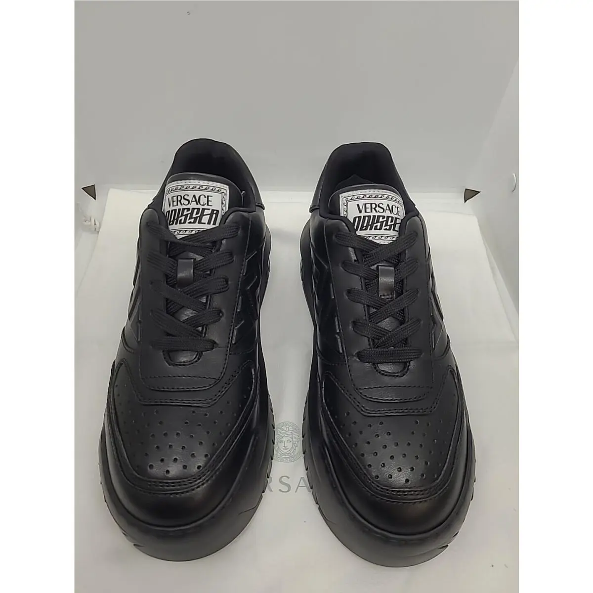 Versace Greca Odissea Black Sneakers Size 40 US 7