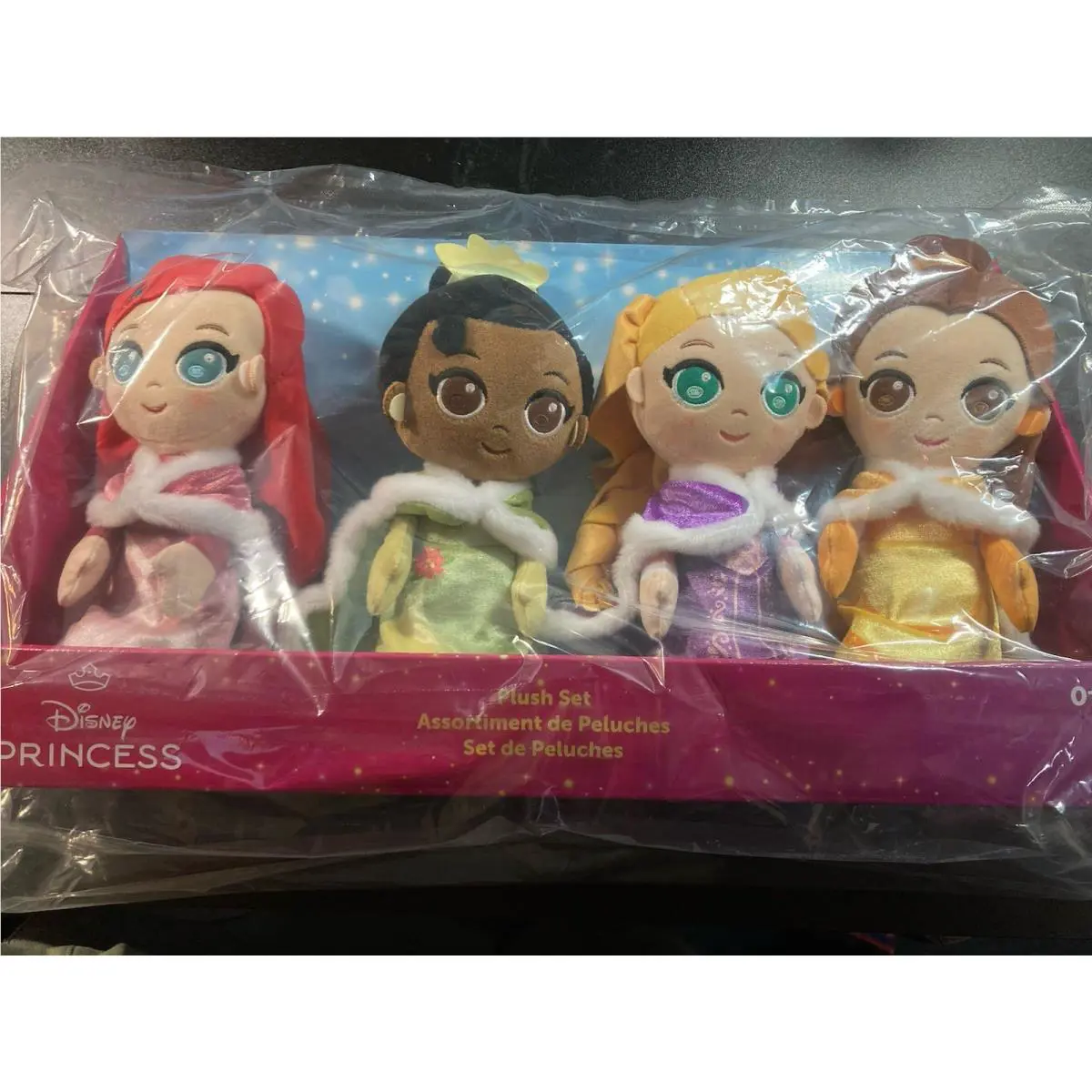 Disney Princess Holiday Soft Plush Doll Set in Packaging