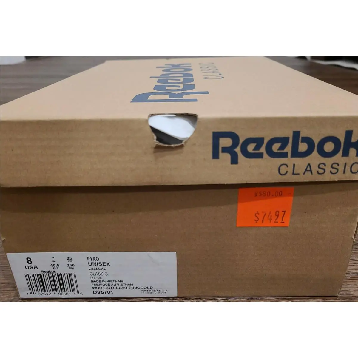 Reebok shoes - Reebok Pyro - Pyro - White/Stellar Pink/Trek Gold/Black (UPC: 192612954816) 6