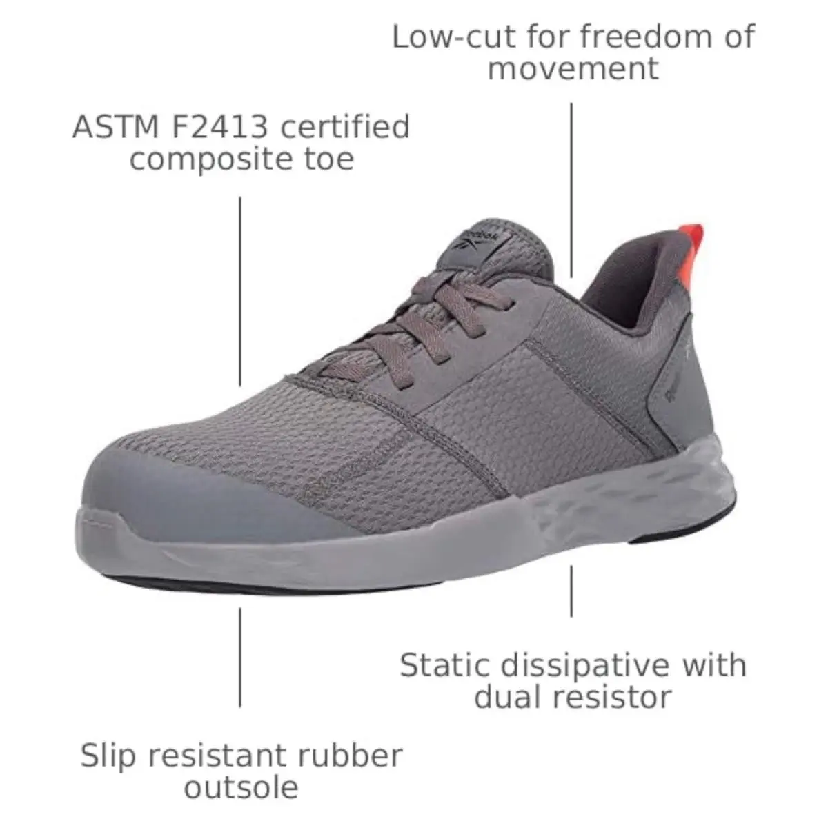 Reebok shoes - Reebok Work Astroride Strike Composite Toe Static Dissipative - RB4671 - Gray 2
