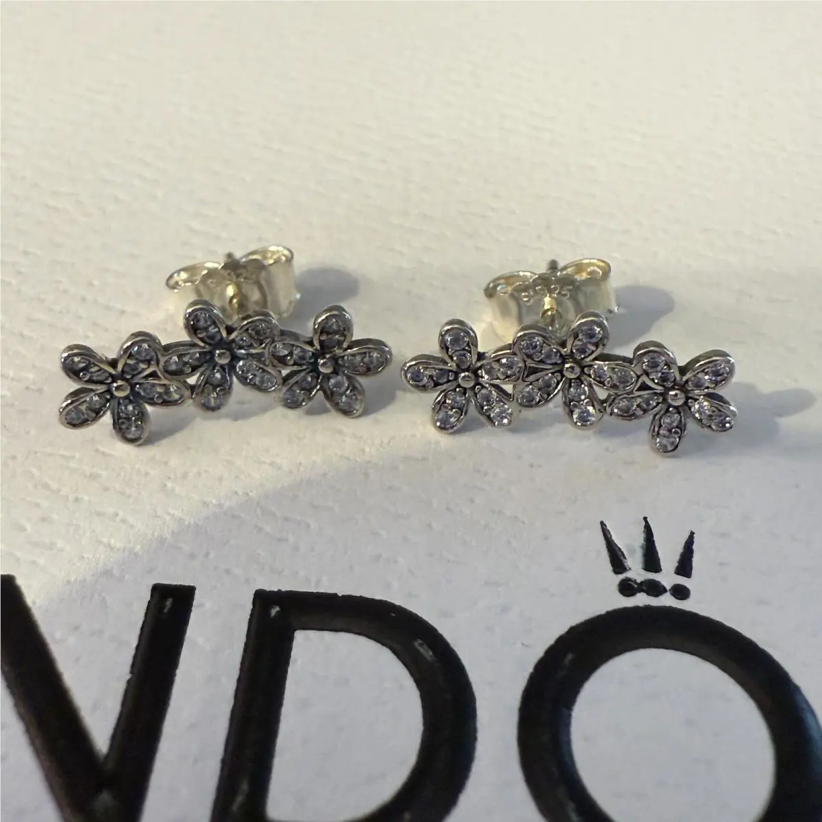 Pandora Sparkling Darling Daisy Retired Silver Stud Earring